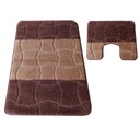 KÚPEĽŇOVÉ koberčeky s výrezmi Sariyer XL Brown Set (60 cm x 100 cm a