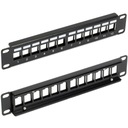 Patchpanel RACK panel 10'' 1U 12p keystone prázdny