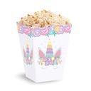 Krabičky na občerstvenie popcorn - Unicorn, 3 ks.