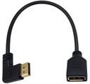 DisplayPort DP M/F uhlový adaptérový kábel PRAVÝ 0,3M