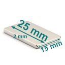 Neodymový magnet 25x15x2 mm, obdĺžnikový, silný ENES!!! SET 22 kusov!!!