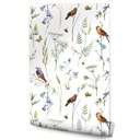 Tapeta do jedálne BIRDS Flowers Leaves Nature Decor