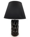 Čierna stolná lampa s glamour kryštálmi
