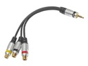 Adaptér JACK TRRS 3,5/4P-3xRCA/CINCH VITALCO 0,2m