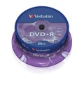 DVD+R Verbatim 16x 4,7GB Matt Silver (koláč 25)