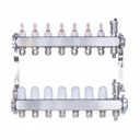 Nerezový podlahový rozdeľovač, 7 okruhov, oceľový profil INOX