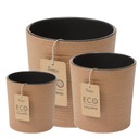 Sada 3 ks sekáčov na kvetináče MALWA eco wood col.NATURAL WOOD + vložky