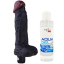 REALISTICKÉ ČIERNE PAPNUTÉ DILDO VIBRÁCIE ANATOMICKÉ DETAILY + MAZIVO