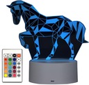 HORSE 3D USB nočná lampa, 16 LED farieb