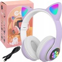 BEZDRÔTOVÉ slúchadlá na uši pre deti BLUETOOTH LED RGB Cat ears