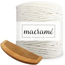 MACRAME STRUNKA 5mm PRÍRODNÁ BAVLNA TWISTED 100m 4ks. + Hrebeň