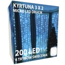 MIKRO LED ZÁCLONA 3 X 2 DRÔTOVÉ SVETLO NA DIAĽKOVÉ OVLÁDANIE STUDENÉ