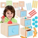 DREVENÁ KOCKA ZÁSUVKA MONTESSORI SORTER 4v1 TOOKY TOY