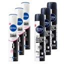 NIVEA BLACK&WHITE Antiperspirant sprej Ženy 200ml x3 + Muži 200ml x3