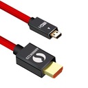 KÁBEL HDMI - MICRO HDMI 1.4 5M RED BRAID 4K 30HZ