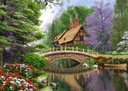 PUZZLE 1000 VIEW FOREST RIVER BRIDGE HOUSE 9+ CASTOR