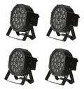 4 X FRACTAL PAR LED 18X1W PLOCHÝ PAR RGBW 3V1 DMX