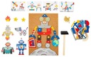 Hračky pre deti Korková klincovačka Roboty Drevené puzzle Nastreľovacia pištoľ