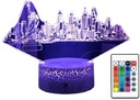 3D LED LAMPA NEW YORK SOCHA SLOBODY 16 FARIEB + DIAĽKOVÉ