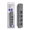 Qoltec Power strip / 4 zásuvky / 1,8m / šedá