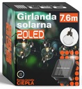 Solárna záhradná girlanda Solárne osvetlenie 20x LED žiarovka na balkón 7m IP67