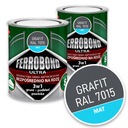 Farba na kov na hrdzu GRAPHITE MAT RAL 7015 0,7L Ferrobond Ultra Sada 2 ks