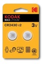 KODAK LÍTIOVÉ BATÉRIE MAX CR 2430 BLISTER X 2 KS.