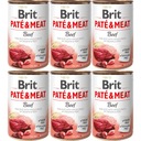 Krmivo BRIT PATÉ & MEAT s hovädzím mäsom pre psov 6x400g