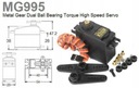 Tower Pro SERVO MG995 Servo mechanizmus MG-995