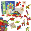 Drevené puzzle kreatínové puzzle farebné mozaikové tvary 155 prvkov