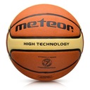 Tréningová basketbalová lopta Meteor Cellular 7, hnedá/krémová