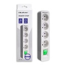 Qoltec Predlžovací kábel Power strip 4 zásuvky 1,8m Biela a šedá