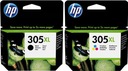 2x atramentová kazeta HP 305 3YM62AE 3YM63AE Deskjet 2710 2720