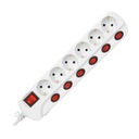 Orno Multiswitch Power Strip Predlžovací kábel 1,5 m 3680W 6-zásuvkový prepínač