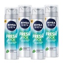 NIVEA MEN Fresh Kick pena na holenie 4 x 200 ml