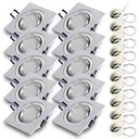 10x Halogénové svietidlo CAST ALU + LED GU10 7W 4000K