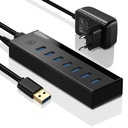 ADAPTÉR UGREEN HUB USB 3.0 / 7x USB A 3.0 1x DC 5V PRENOS DÁT AŽ 5 Gb/s