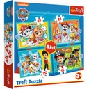 PUZZLE 4v1 - Paw Patrol Veselá posádka - TREFL 34346