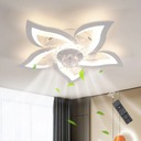 LED LUSTROVÝ STROPNÝ VENTILÁTOR S DIAĽKOVÝM OVLÁDANÍM BIELY MODERNÝ 80W