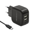 Qoltec 17W nástenná nabíjačka | 5V | 3,4A | 2x USB + MicroUSB kábel