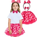 DIEVČENSKÝ OUTFIT MINNIE MOUSE, ČELENKA MÝLKA, SUKŇOVÝ KOSTÝM 3v1