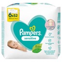 PAMPERS SENSITIVE obrúsky pre deti vlhčené obrúsky bal. 6x52ks