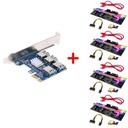 PCI-E USB Riser SPLITTER + 4x RISER 010s adaptér