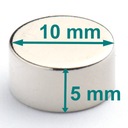 Cylindrický neodymový magnet 10x5 mm!!! SET 1000 ks!!!