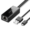 Externá sieťová karta LAN micro USB 100Mbps pre Chromecast 1m čierna