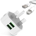 UK ANGLICKÁ USB NABÍJAČKA pre IPHONE + 1M KÁBEL