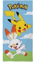 POKEMON PLÁŽOVÁ osuška 70x140 PIKACHU SCORBUNNY ANIME DETI