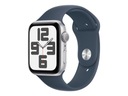 44 mm strieborné hliníkové puzdro APPLE Watch SE GPS GPS so športovým remienkom Storm Blue S