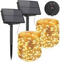 2ks SOLAR GARLAND ZÁHRADNÉ LAMPY DRÔTY 100LED 10m + USB