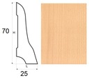 Prírodná buková soklová lišta LP70 surová